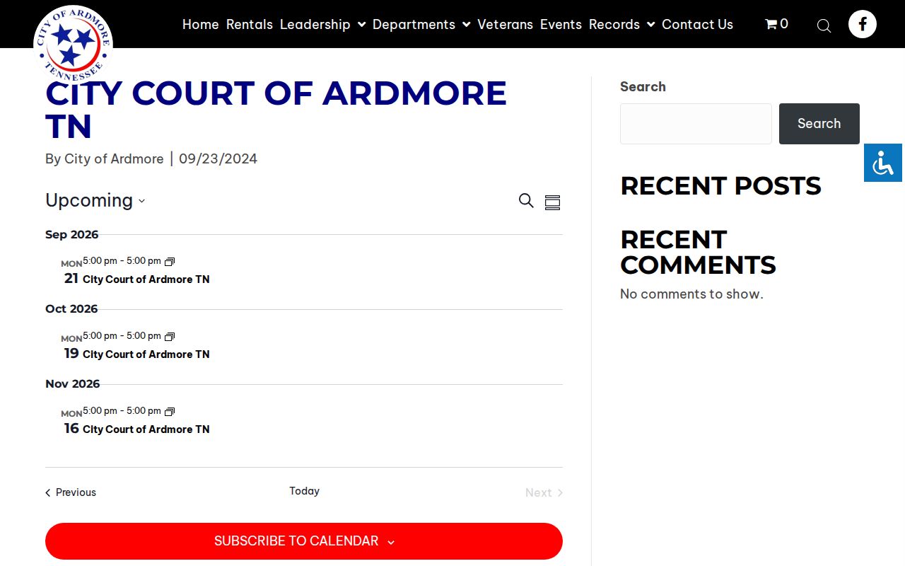 Giles County municipal warrant research, Ardmore city court calendar