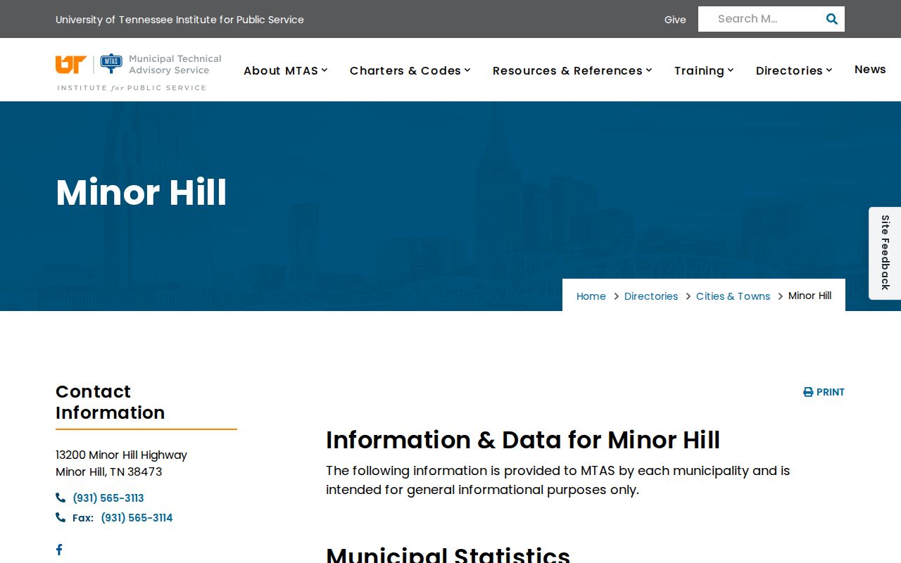 Minor Hill warrant records contact, MTAS city and municipal court directory